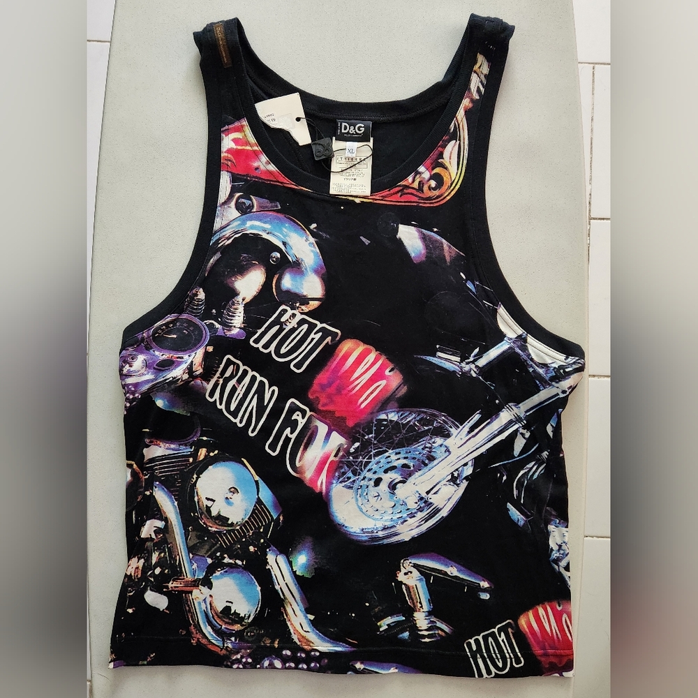 D&G Black Graphic Tank Top